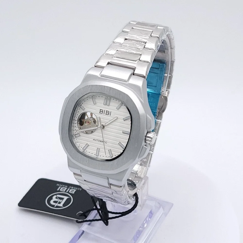 BIBI‎ Automatic Octagon Watch Silver 42mm